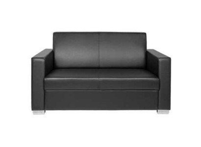 Black Leather Sofa Two-seater Couch Lounge 2-Seater Modern Club 2-seater